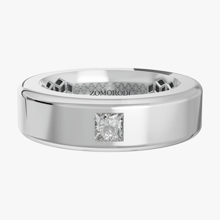 Camilens Princess-Cut 0.50-Carat Men's Diamond Wedding Ring